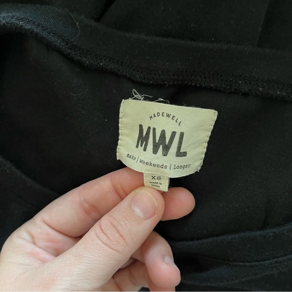 MADEWELL MWL Breeze Drawstring Black Short Sleeve Jumpsuit Size Extra Small - Picture 10 of 10